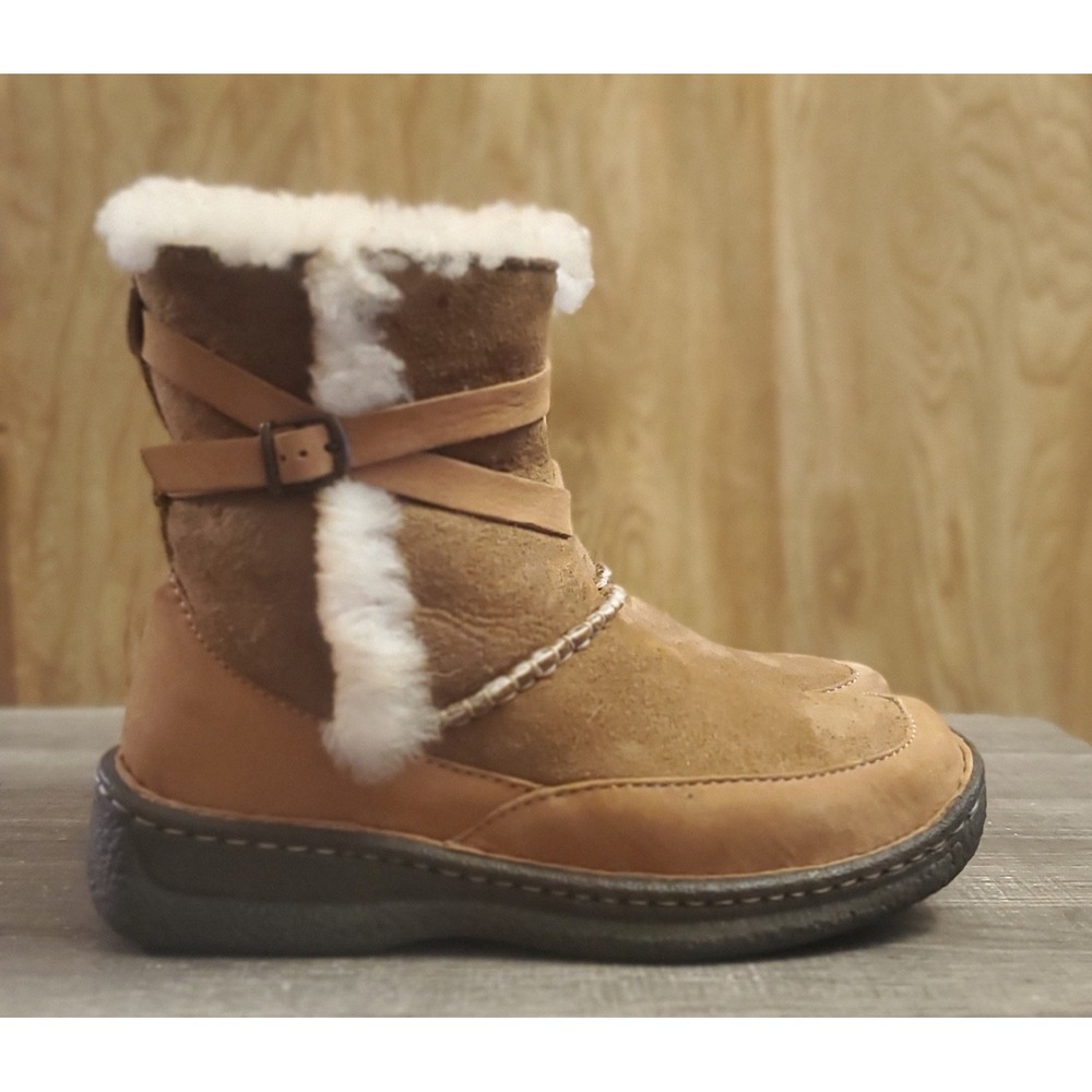 Cabelas Shearling Lined Leather‎ Boots Women's Size 6 Brown